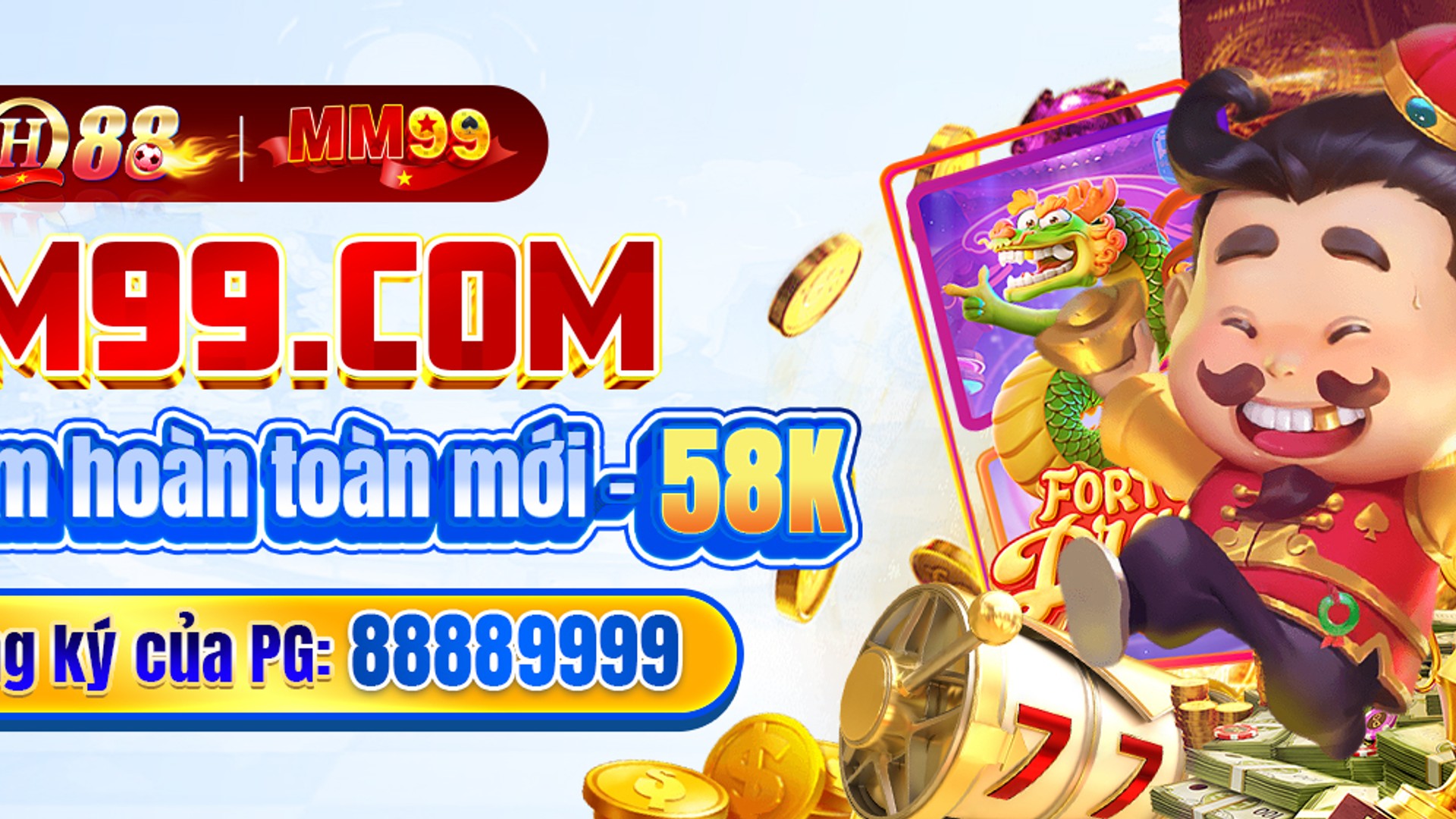 Máy slot game với biểu tượng chiến thắng và logo HM888